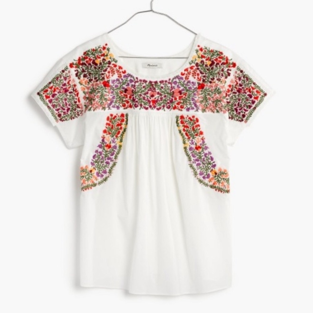 Madewell Springtime Fleur Embroidered Top S